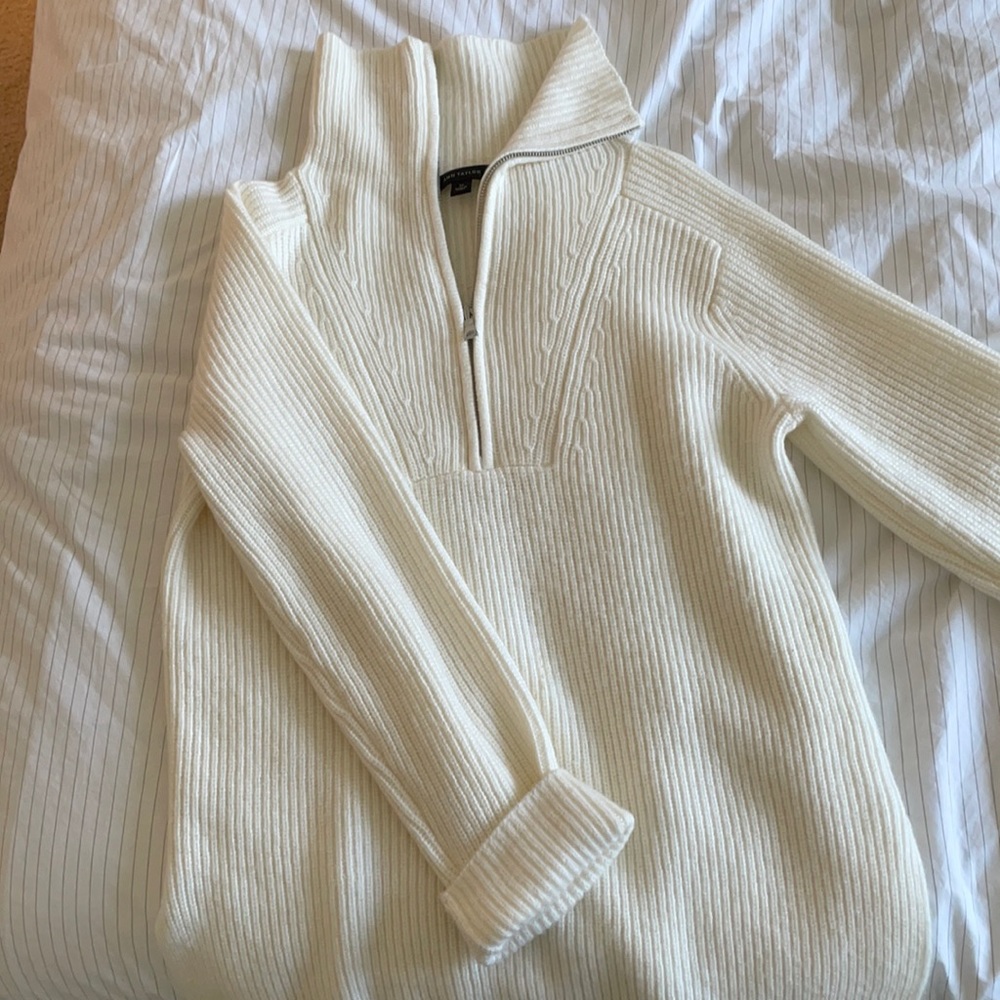 Ann Taylor oversized zip collar sweater